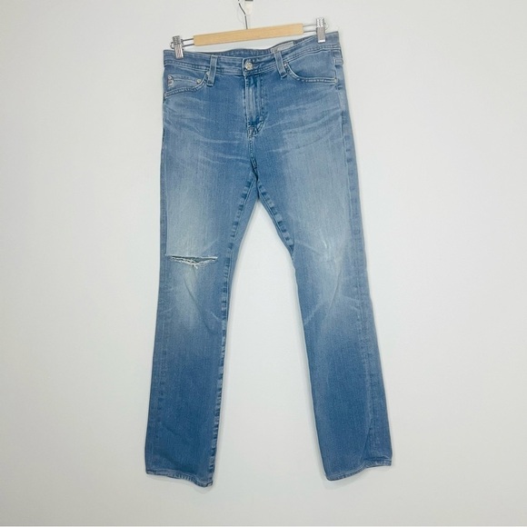 AG Everett Light Wash Slim Straight Blue Jeans 30W - Picture 2 of 10